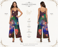Cosmic Heart Printed Wide-Leg Jumpsuit